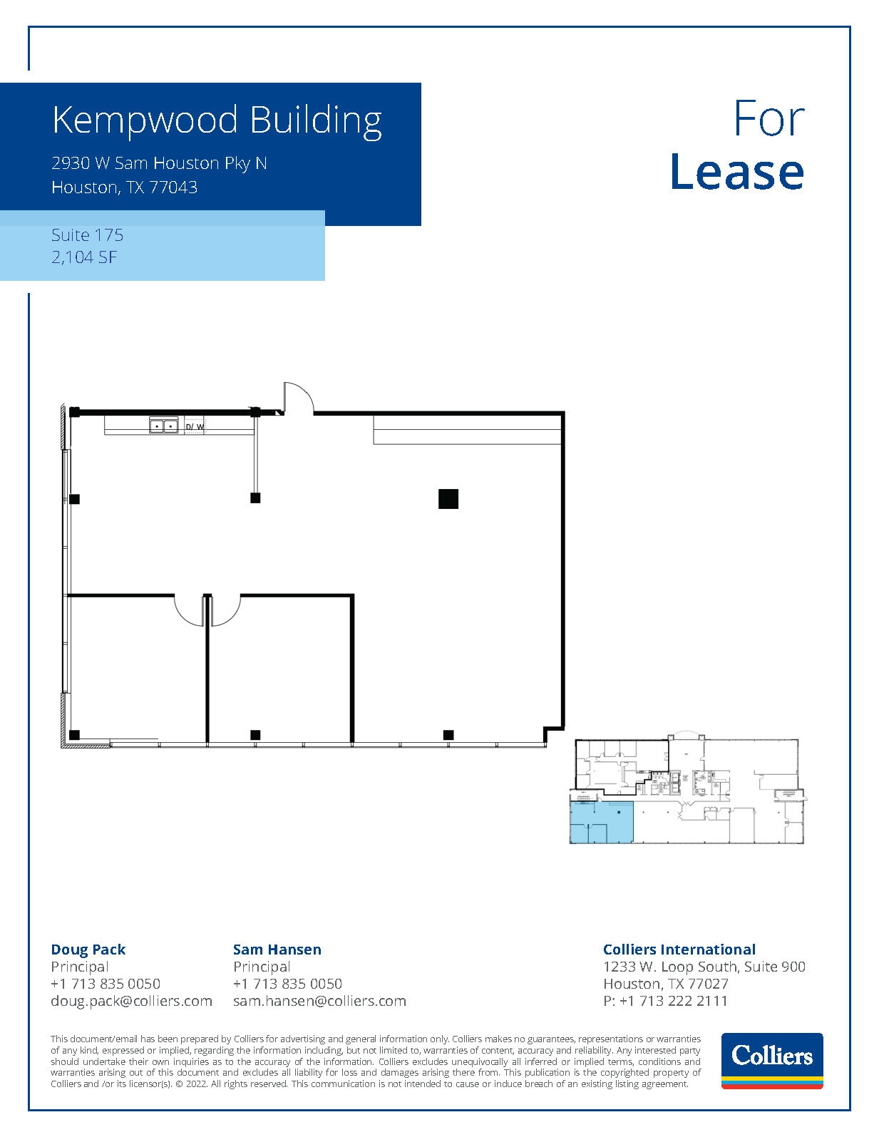 2930 W Sam Houston Pkwy N, Houston, TX à louer Plan d’étage– Image 1 sur 1