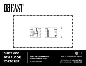 1800 Century Park E, Los Angeles, CA à louer Plan d’étage– Image 1 sur 1