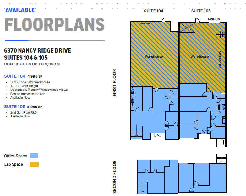 6310 Nancy Ridge Dr, San Diego, CA à louer Plan d’étage– Image 1 sur 1