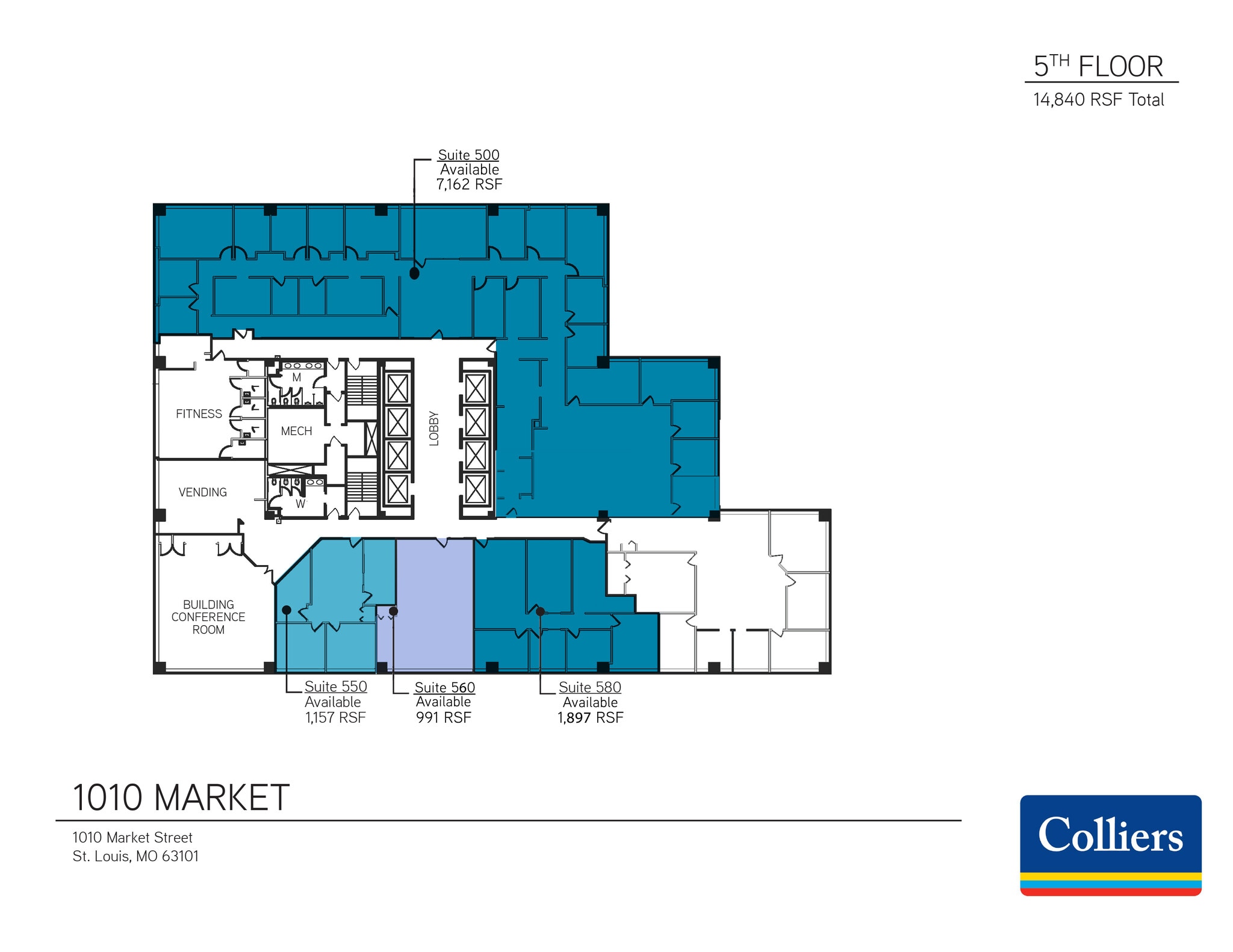 1010 Market St, Saint Louis, MO à louer Plan d’étage– Image 1 sur 1