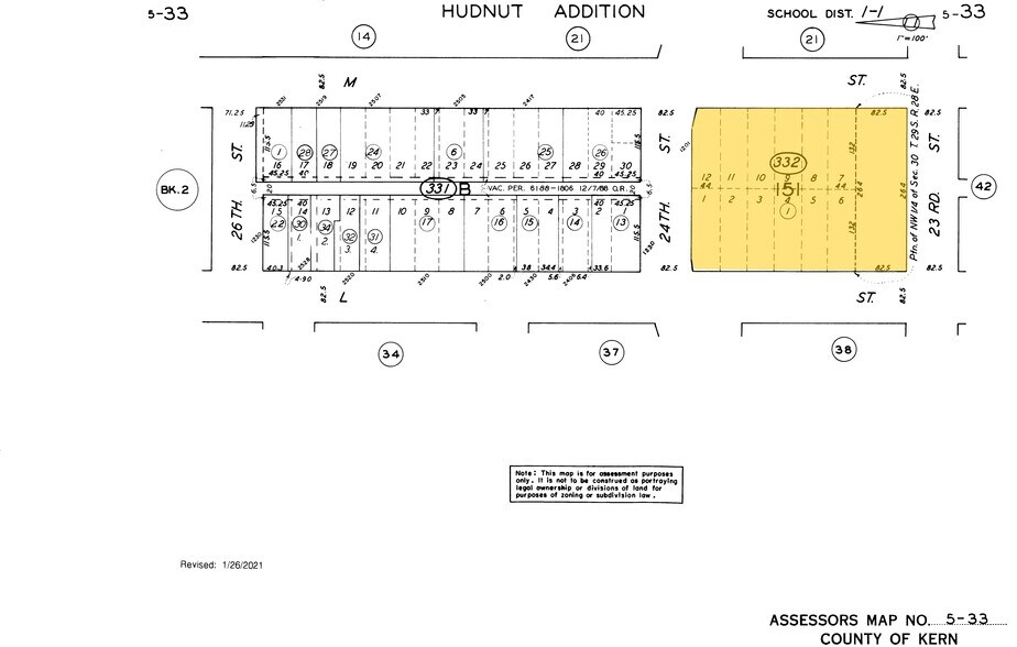 1201A 24th St, Bakersfield, CA à vendre - Plan cadastral – Image 3 sur 3