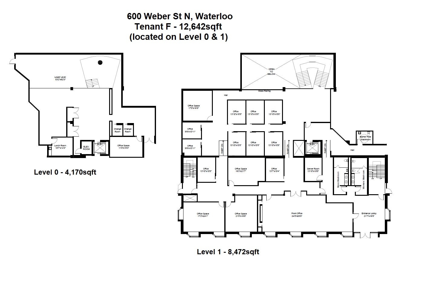 600 Weber St N, Waterloo, ON à louer Plan d’étage– Image 1 sur 2