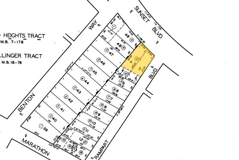 2600-2606 W Sunset Blvd, Los Angeles, CA à louer - Plan cadastral – Image 2 sur 4