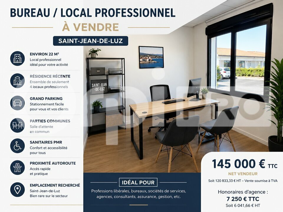 Bureau dans Saint Jean De Luz à vendre Photo de l’immeuble– Image 1 sur 3