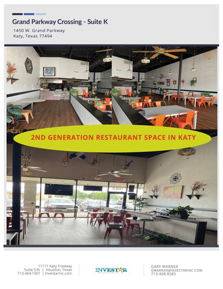 Plus de détails pour 1450-1538 Grand Pky, Katy, TX - Local commercial à louer