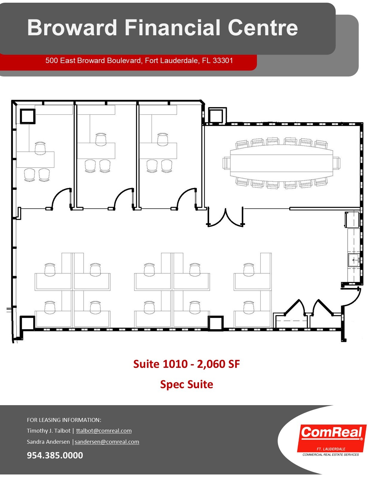 500 E Broward Blvd, Fort Lauderdale, FL à louer Plan d’étage– Image 1 sur 1