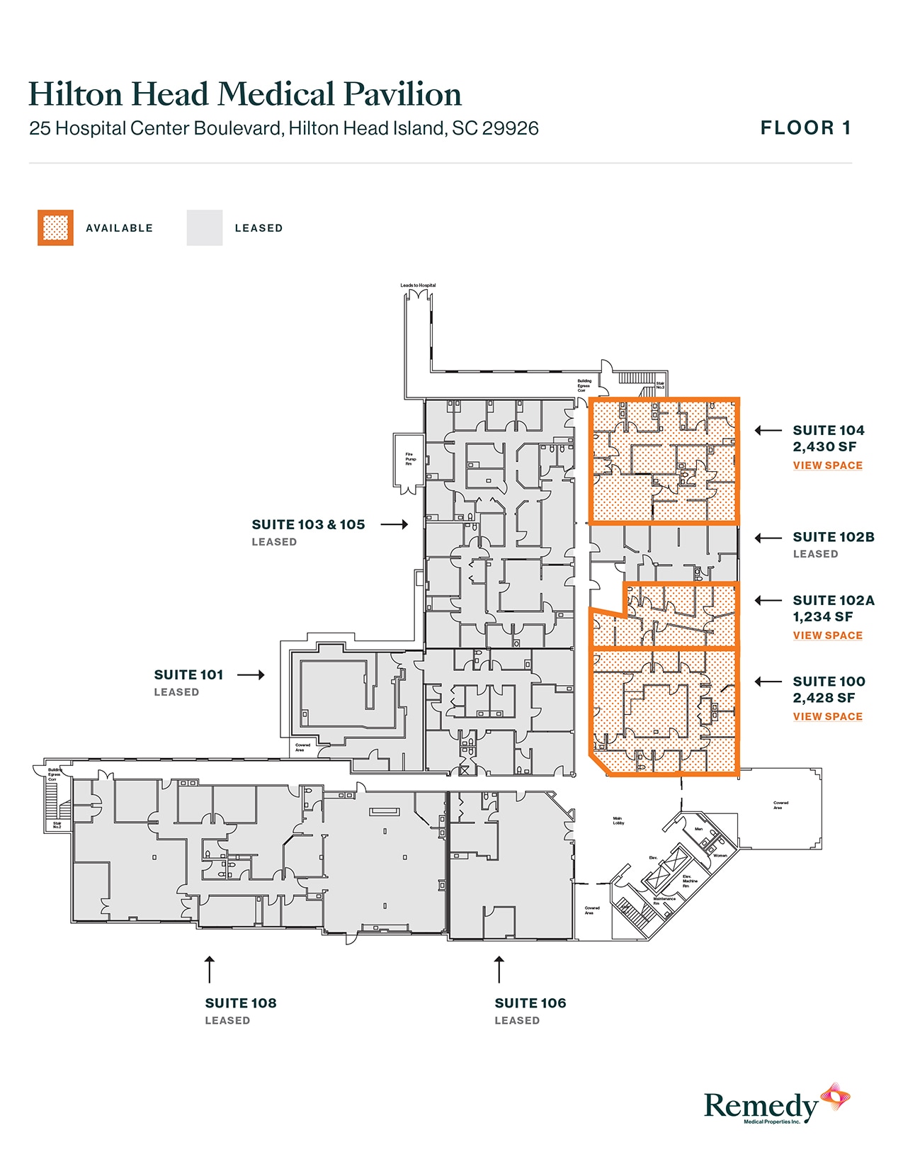 25 Hospital Center Blvd, Hilton Head, SC à louer Plan d’étage– Image 1 sur 2