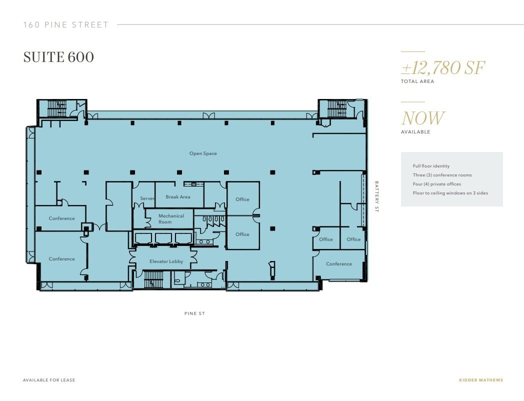 160 Pine St, San Francisco, CA à louer Plan d’étage– Image 1 sur 1