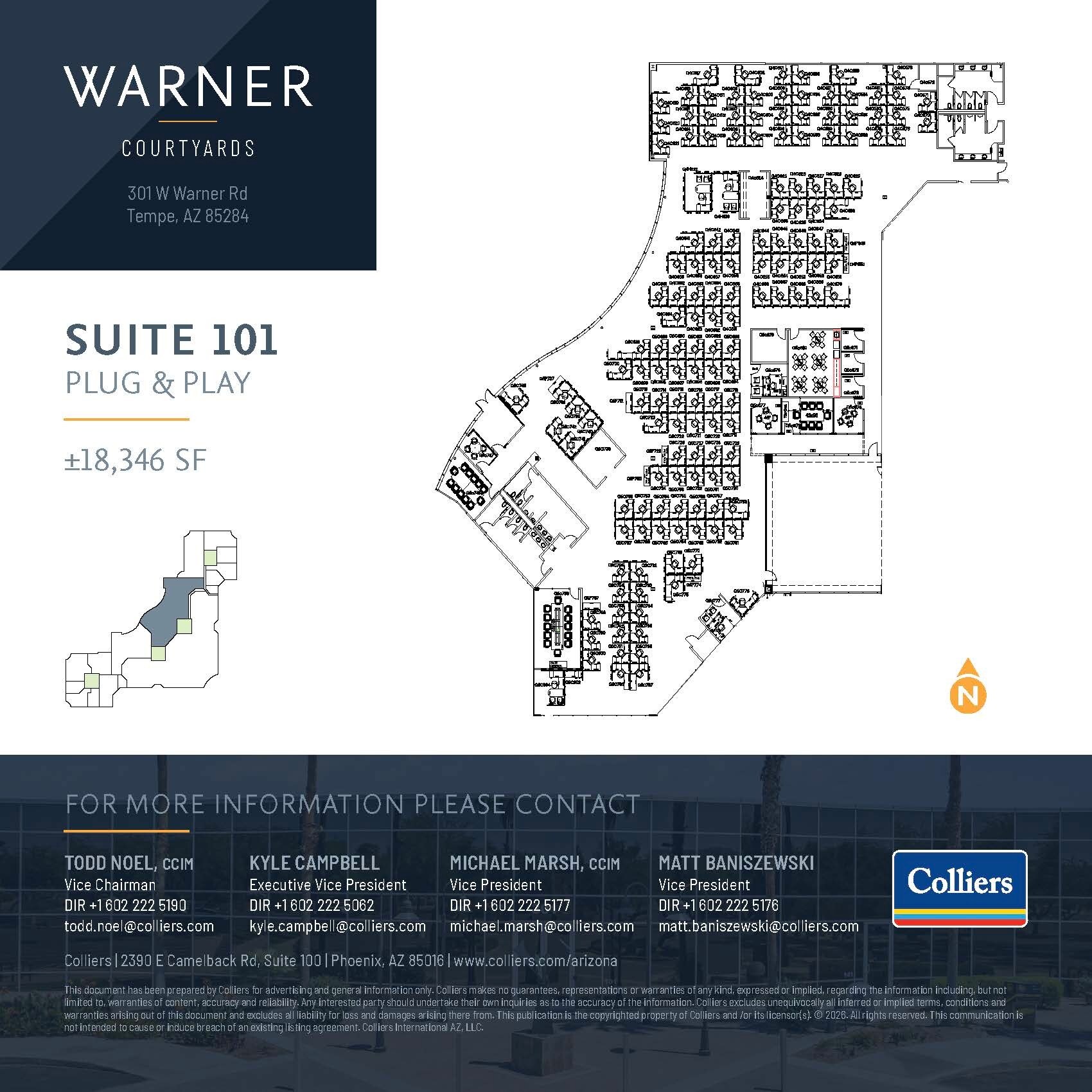 301 W Warner Rd, Tempe, AZ à louer Plan d’étage– Image 1 sur 2