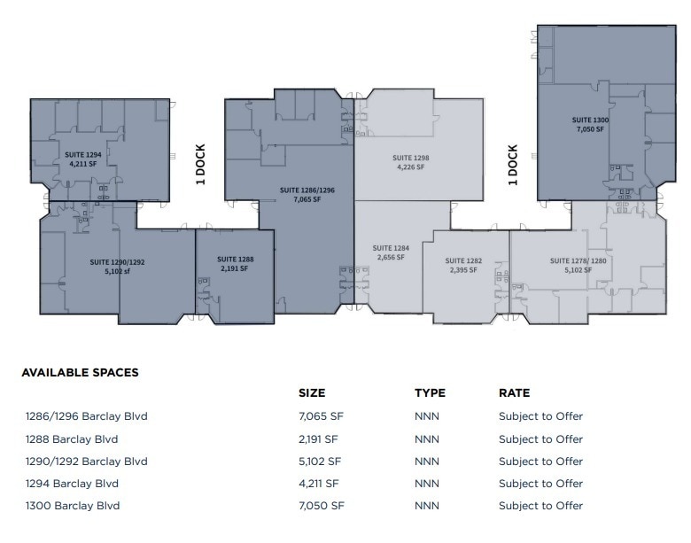 1278-1300 Barclay Blvd, Buffalo Grove, IL à louer Plan d’étage– Image 1 sur 1
