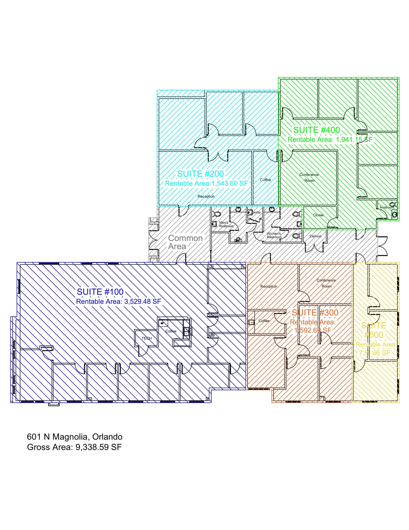 601 N Magnolia Ave, Orlando, FL à louer Plan de site– Image 1 sur 1