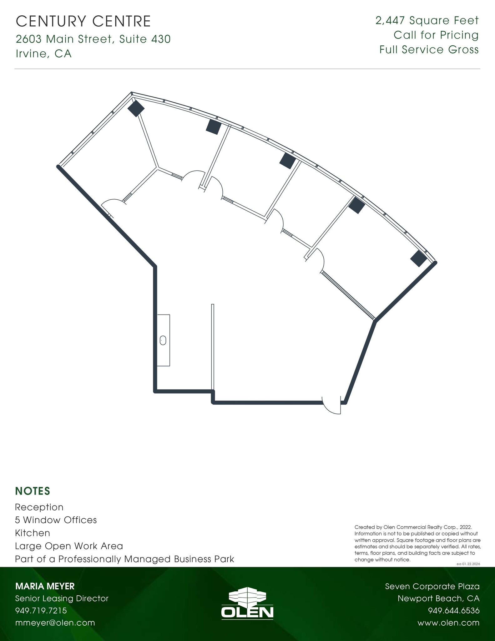 2601-2603 Main St, Irvine, CA à louer Plan d’étage– Image 1 sur 1