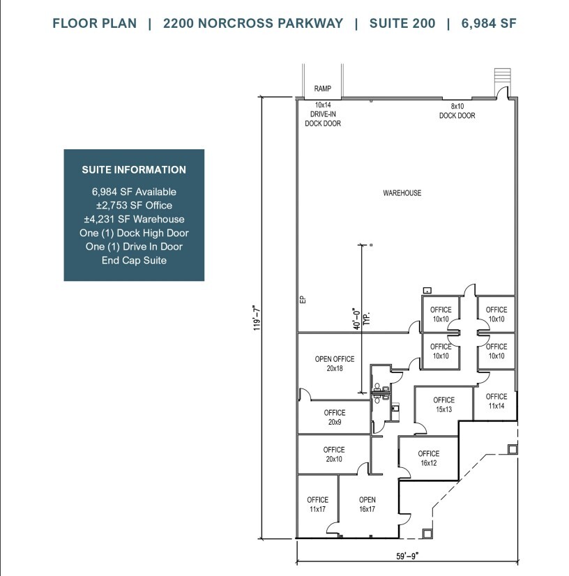 2200 Norcross Pkwy, Norcross, GA à louer Plan d’étage– Image 1 sur 1