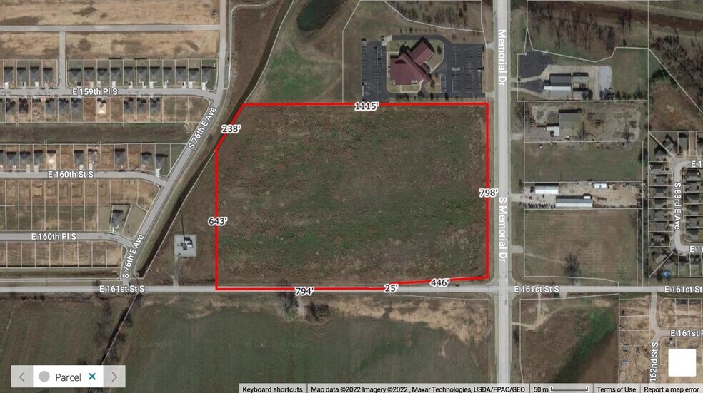 NW/C 161st & Memorial Drive, 1-23.2 AC, Bixby, OK à vendre - Photo de l’immeuble – Image 1 sur 1
