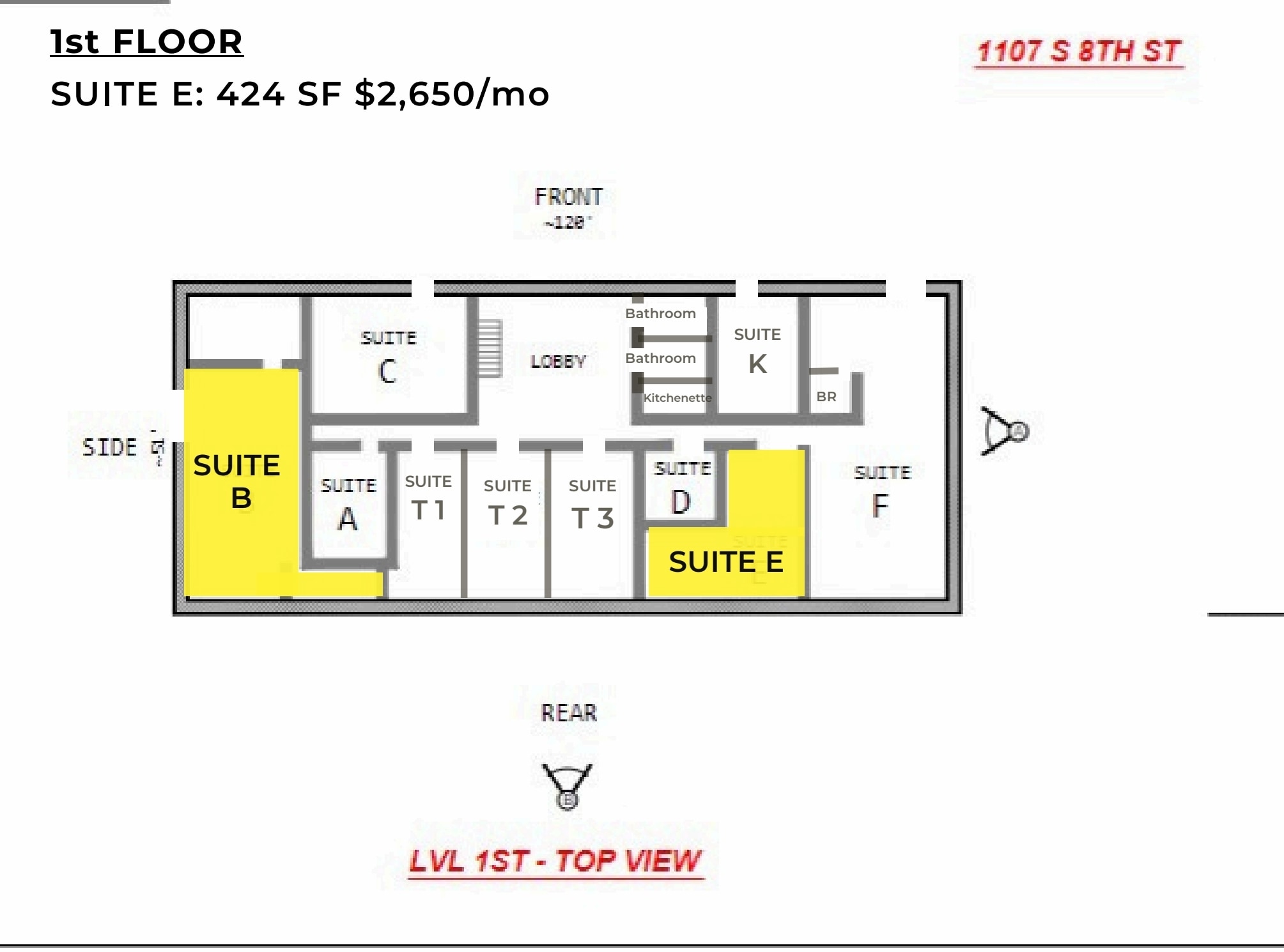 1107 S 8th St, Austin, TX à louer Plan d’étage– Image 1 sur 1