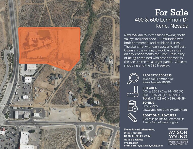 400 Lemmon Dr, Reno, NV à vendre - Aérien – Image 1 sur 2