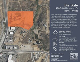 Plus de détails pour 400 Lemmon Dr, Reno, NV - Terrain à vendre