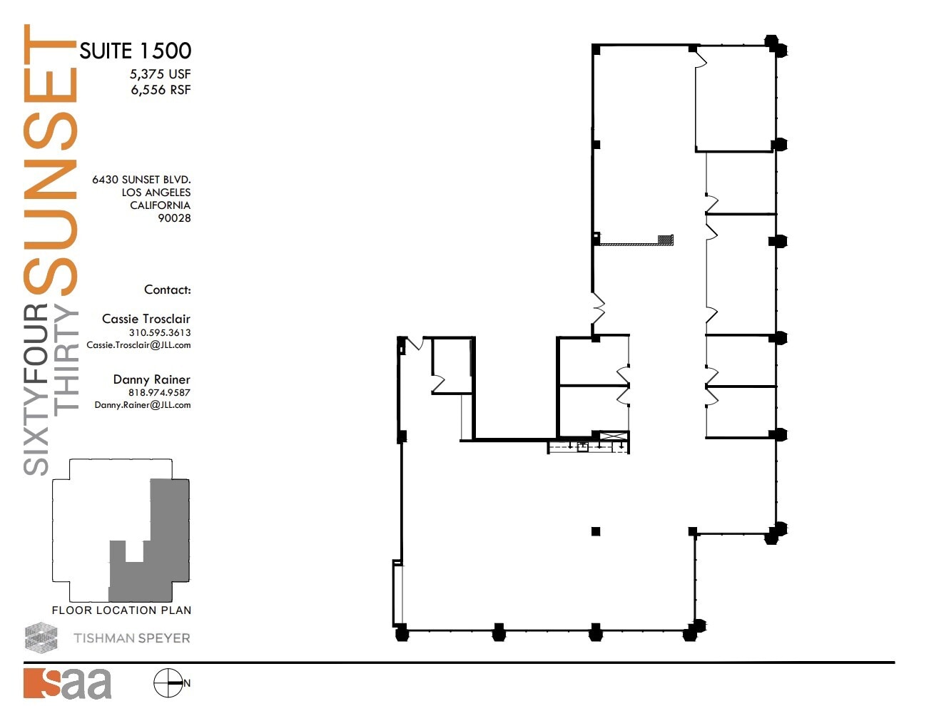 6430 W Sunset Blvd, Los Angeles, CA à louer Plan d’étage– Image 1 sur 1