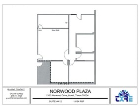 1550 Norwood Dr, Hurst, TX à louer Plan d’étage– Image 1 sur 1