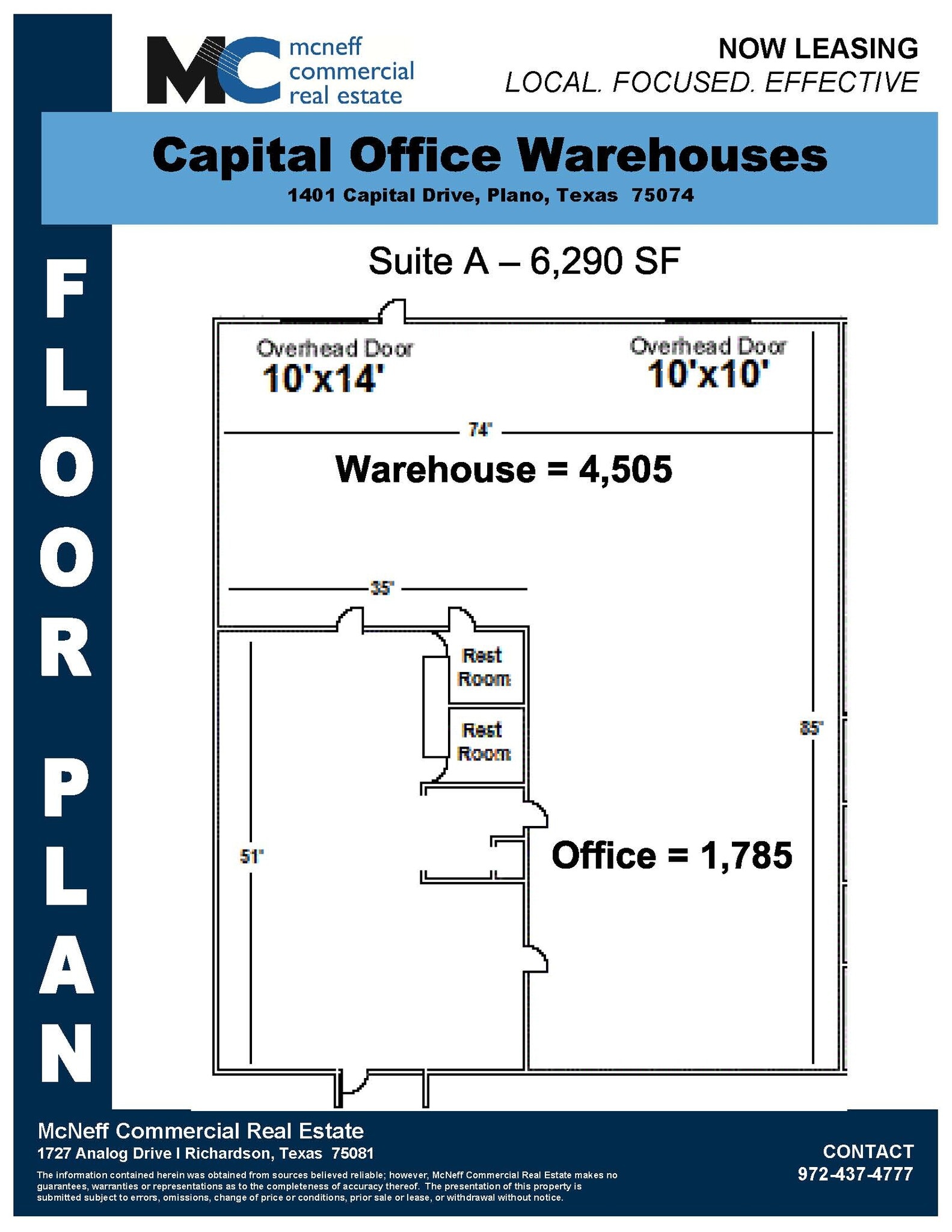 1401 Capital Ave, Plano, TX à louer Plan d’étage– Image 1 sur 1