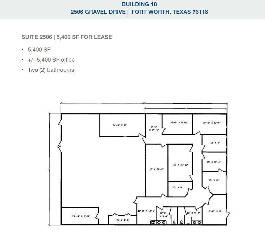 2501-2519 Gravel Dr, Fort Worth, TX à louer Plan d’étage– Image 1 sur 1