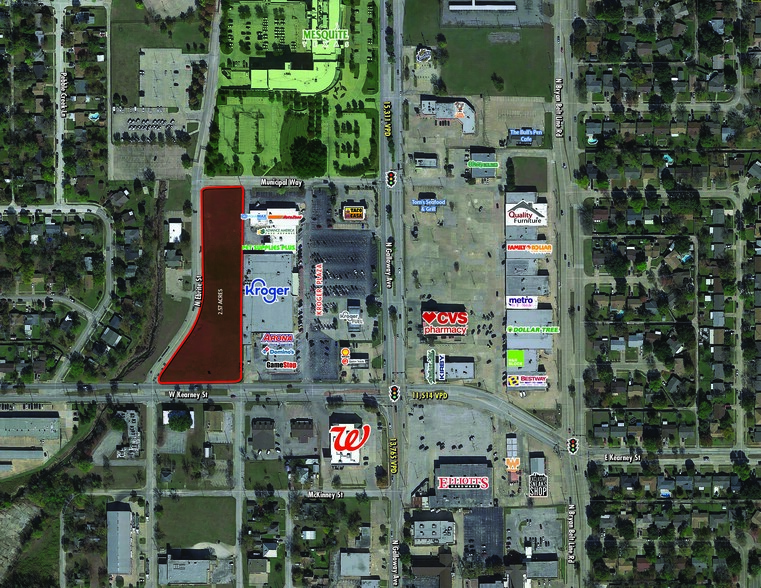 525 Galloway Ave, Mesquite, TX à louer - Aérien – Image 2 sur 4