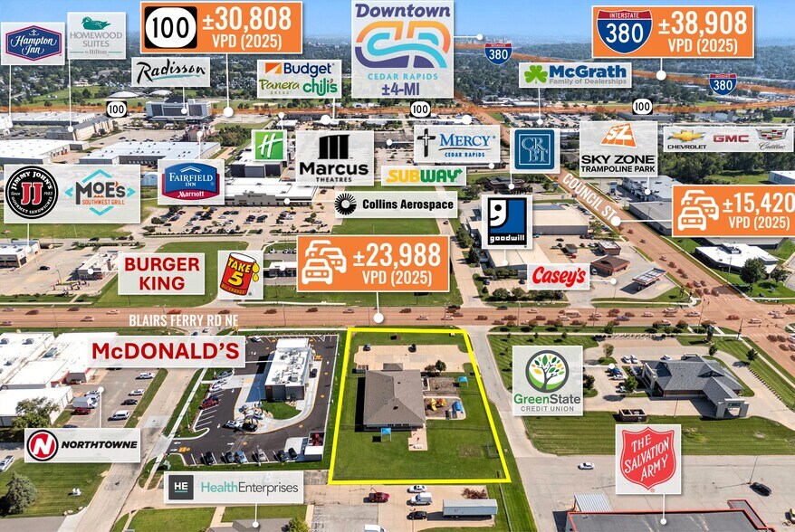 1350 Blair's Ferry Rd NE, Cedar Rapids, IA à vendre - Photo de l’immeuble – Image 1 sur 9