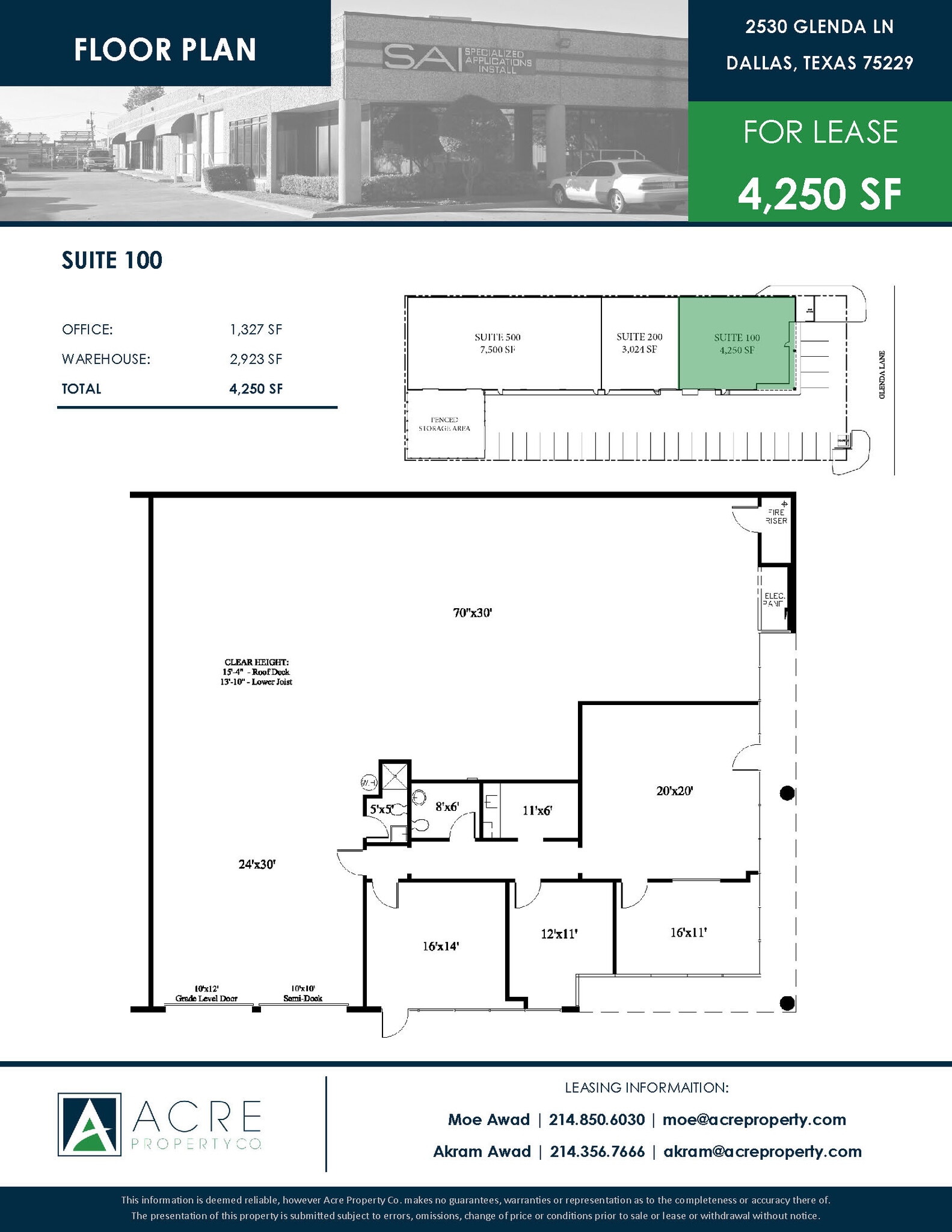 2530 Glenda Ln, Dallas, TX à louer Plan d’étage– Image 1 sur 1