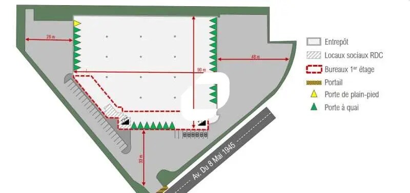 Industriel/Logistique dans Villeneuve-la-Garenne à louer - Plan d’étage – Image 2 sur 2