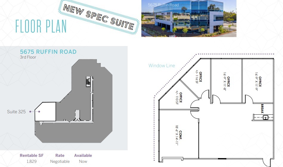 5575 Ruffin Rd, San Diego, CA à louer Plan d’étage– Image 1 sur 1