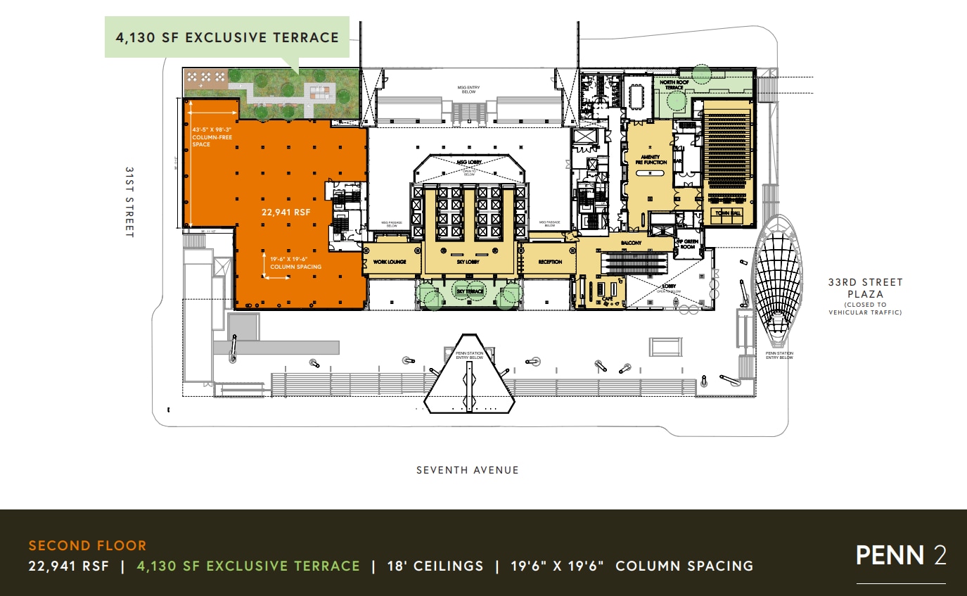PENN 2, New York, NY à louer Plan d’étage– Image 1 sur 1