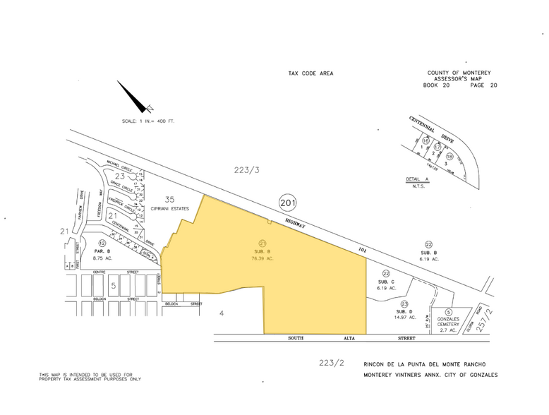 800 S Alta St, Gonzales, CA à vendre - Plan cadastral – Image 1 sur 2