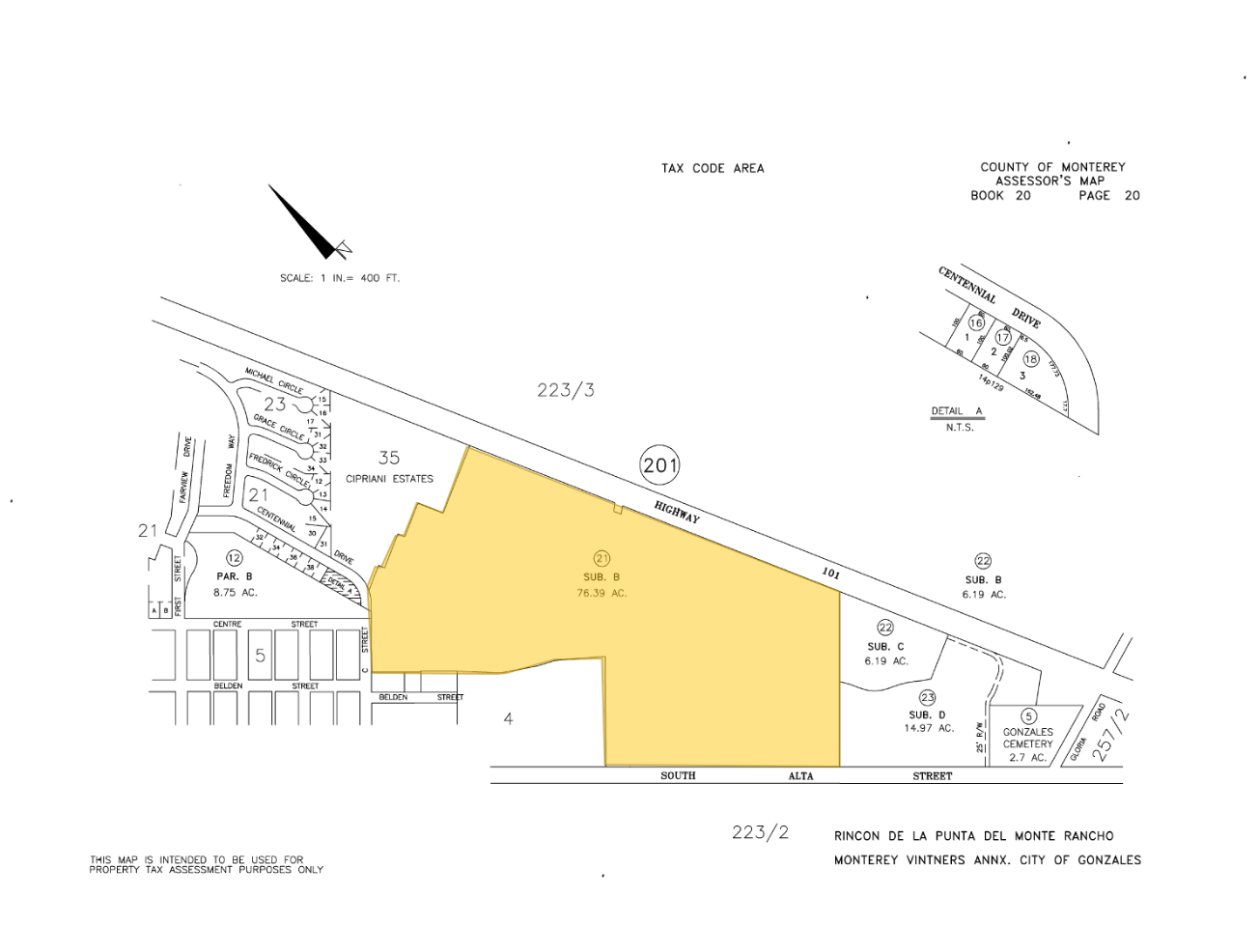 800 S Alta St, Gonzales, CA à vendre Plan cadastral– Image 1 sur 3