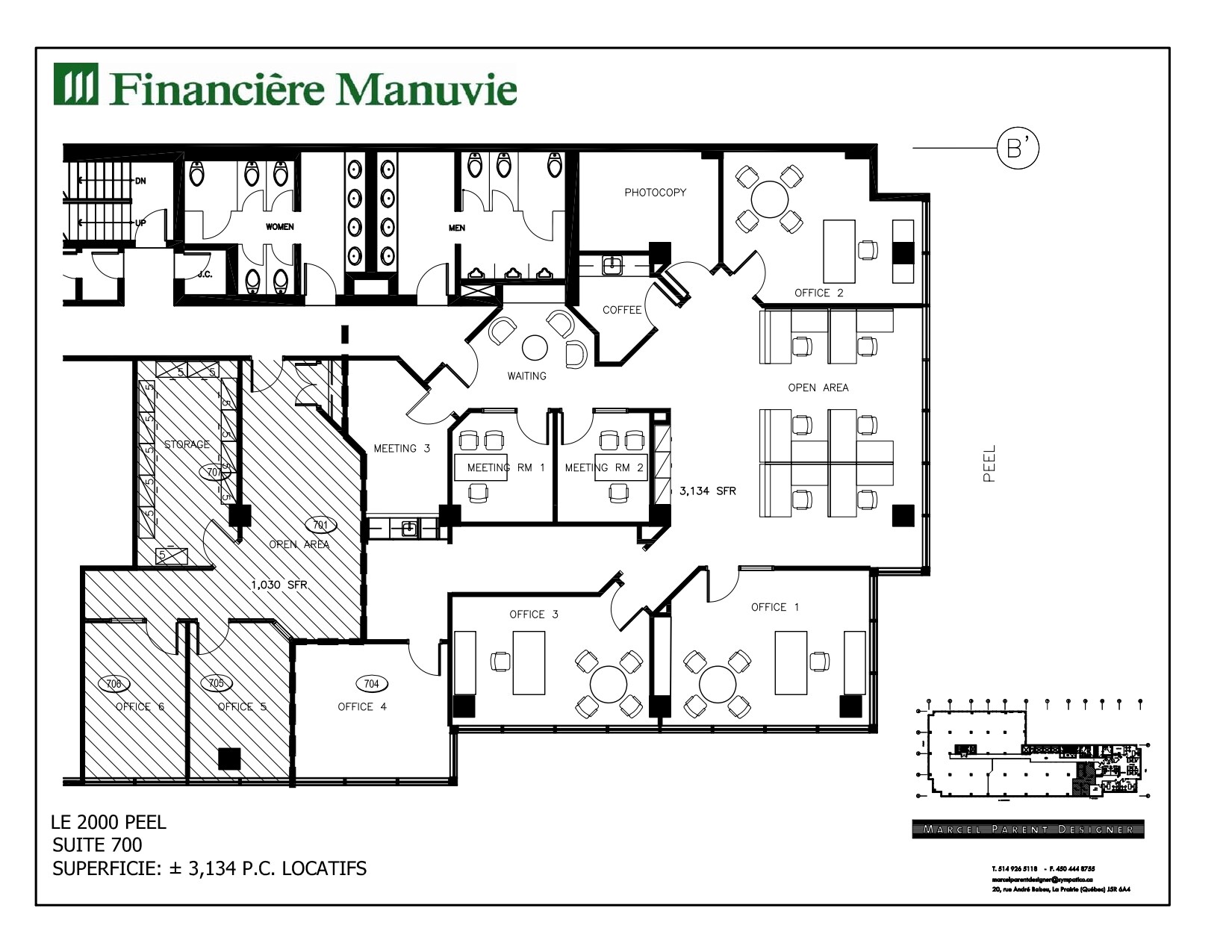 2000 Rue Peel, Montréal, QC à louer Plan d’étage– Image 1 sur 1