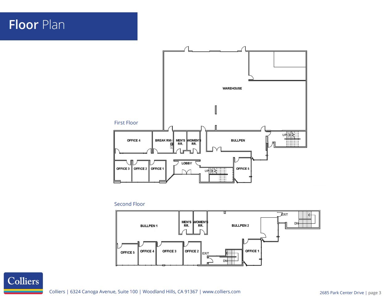 2685 Park Center Dr, Simi Valley, CA à louer Plan d’étage– Image 1 sur 1