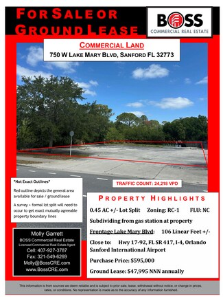Plus de détails pour 750 W Lake Mary Blvd, Sanford, FL - Terrain à vendre