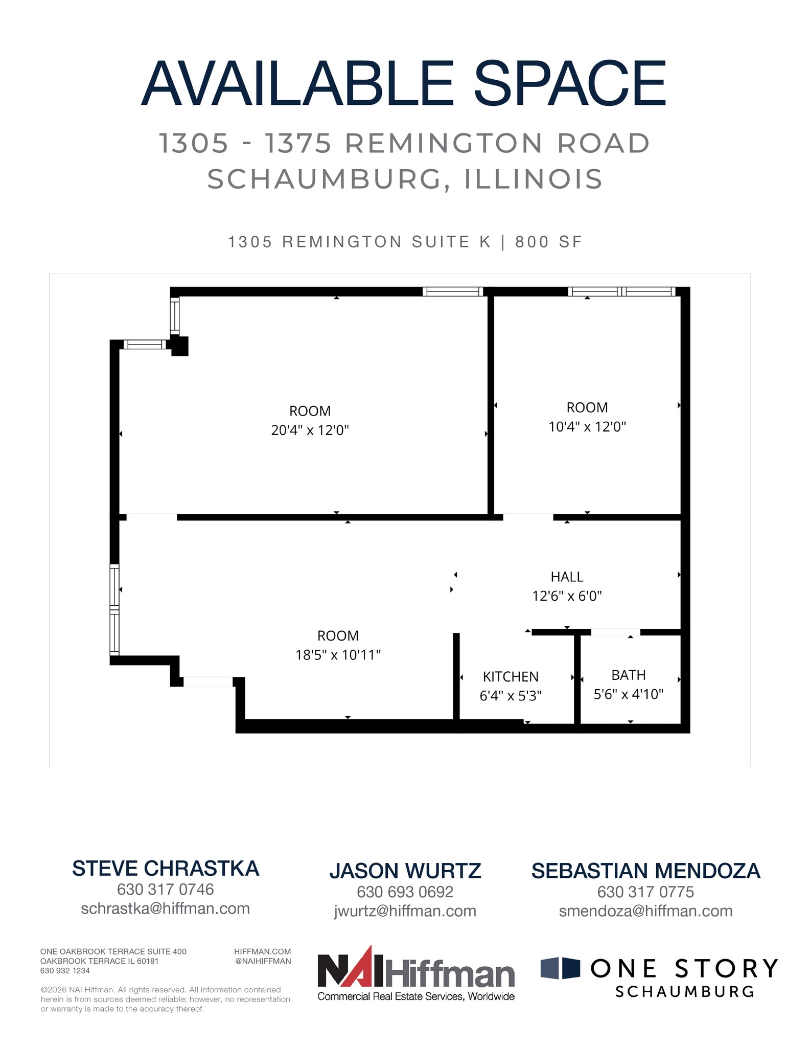 1305 Remington Rd, Schaumburg, IL à louer Plan d’étage– Image 1 sur 2