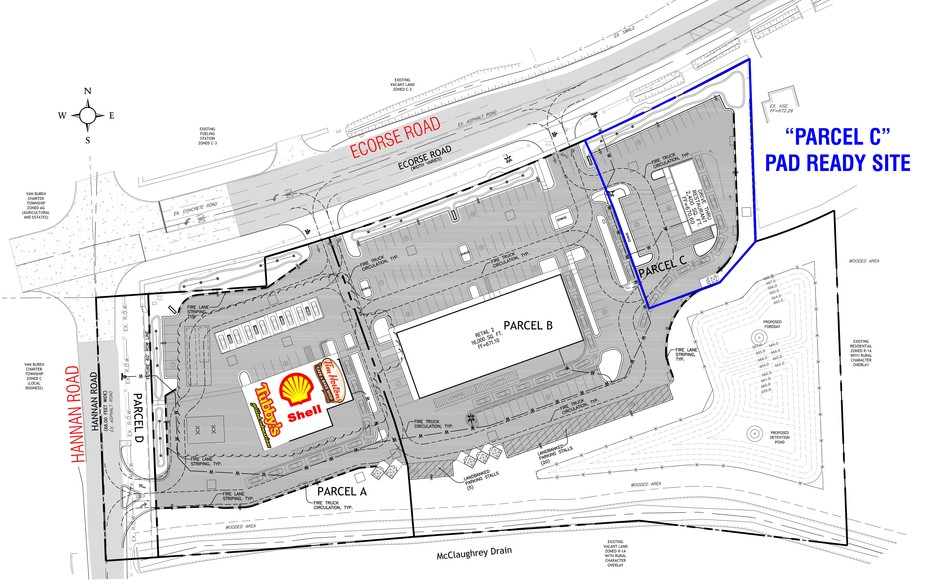 SEC Ecorse & Hannan Rd, Romulus, MI à vendre - Plan de site – Image 2 sur 3