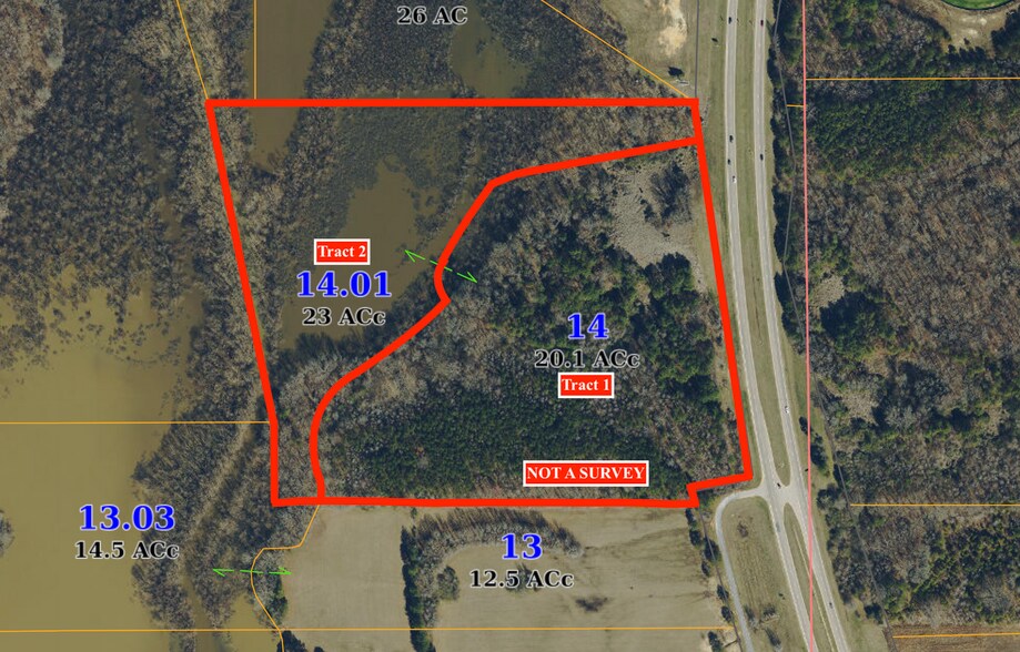 Highway 45 S, Saltillo, MS à vendre - Plan cadastral – Image 2 sur 3