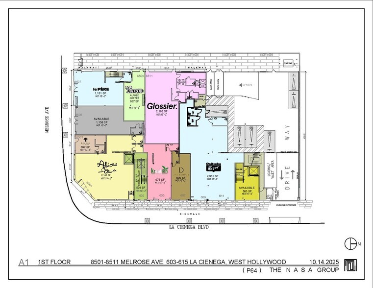 N 8501-8513 Melrose Ave/603-615 N La Cienega Blvd, West Hollywood, CA à louer - Plan d’étage – Image 3 sur 7
