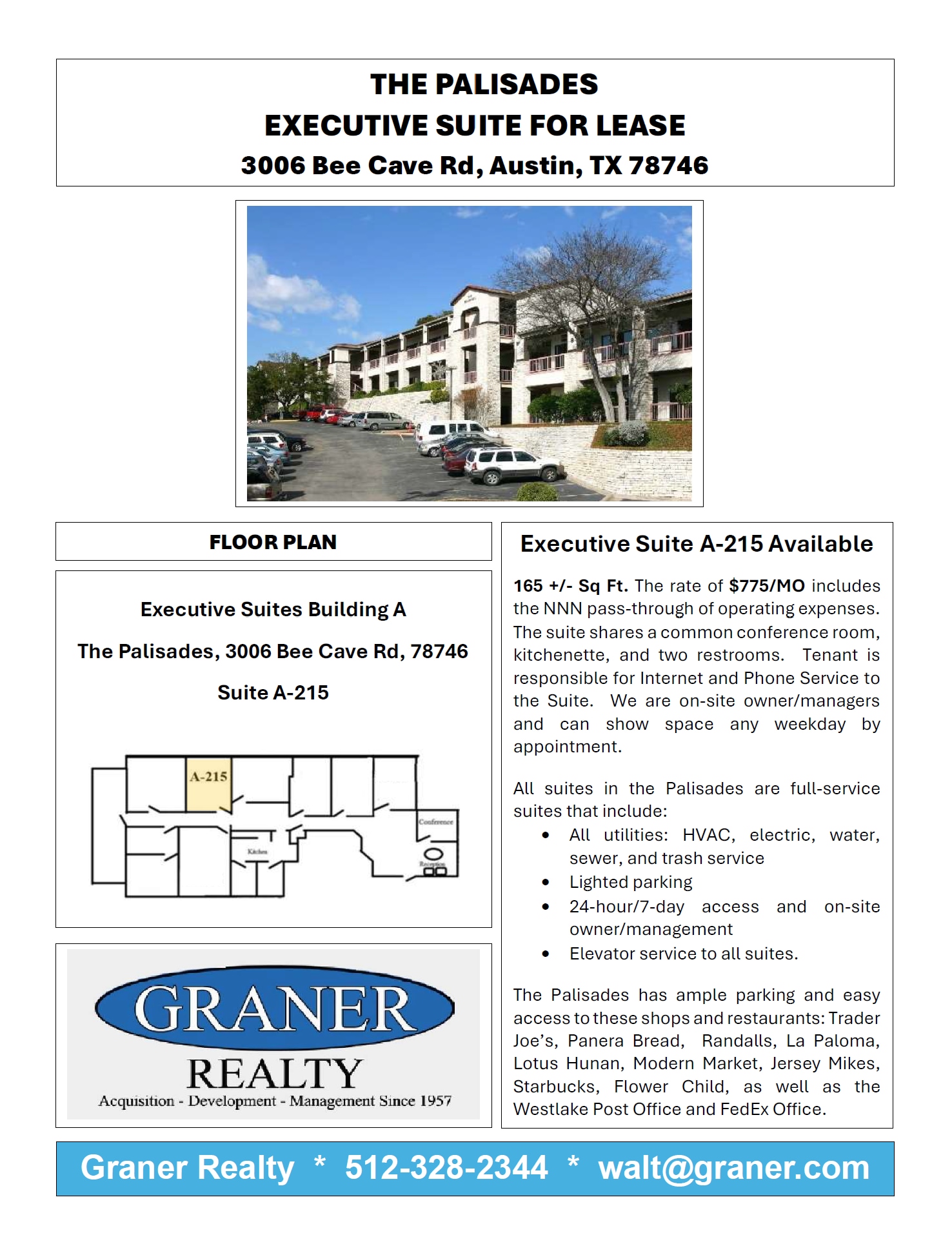 3006 Bee Caves Rd, Austin, TX à louer Plan d’étage– Image 1 sur 1