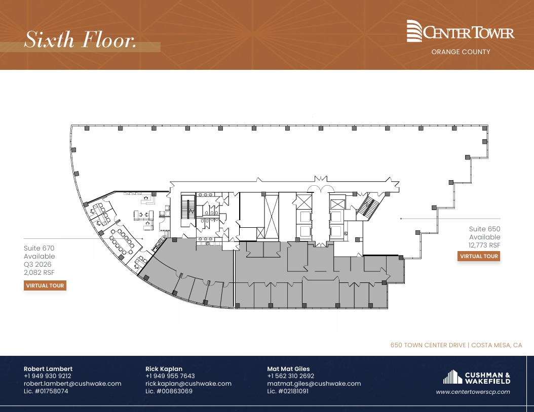 650 Town Center Dr, Costa Mesa, CA à louer Plan d’étage– Image 1 sur 1