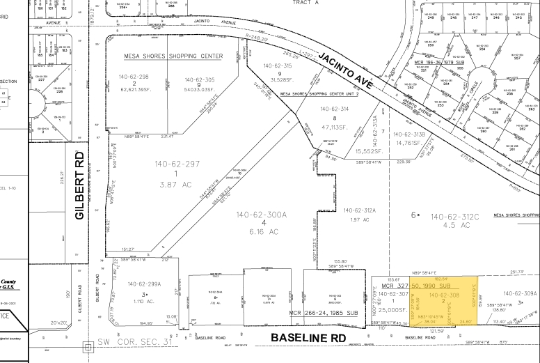 2252 E Baseline Rd, Mesa, AZ à louer - Plan cadastral – Image 3 sur 6