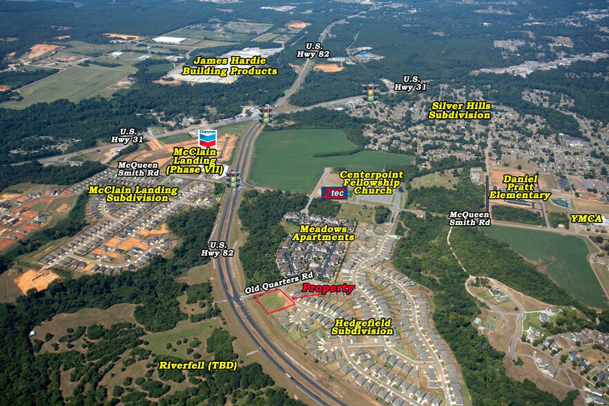US Hwy 82 & Old Quarters Rd, Prattville, AL à vendre - Aérien – Image 1 sur 2