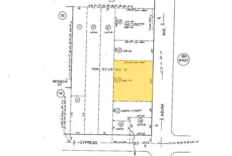 945 N Azusa Ave, Covina, CA à vendre - Plan cadastral – Image 2 sur 3