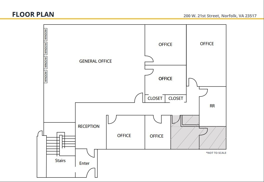 200 W 21st St, Norfolk, VA à louer Plan d’étage– Image 1 sur 1