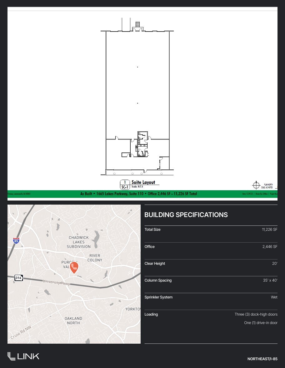 1665 Lakes Pky, Lawrenceville, GA à louer Plan d’étage– Image 1 sur 1
