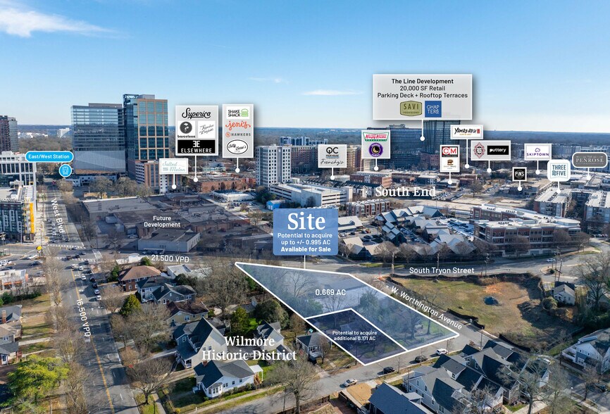 1830 S Tryon St - 1825 Wickford Pl, Charlotte, NC à vendre - Aérien – Image 3 sur 7