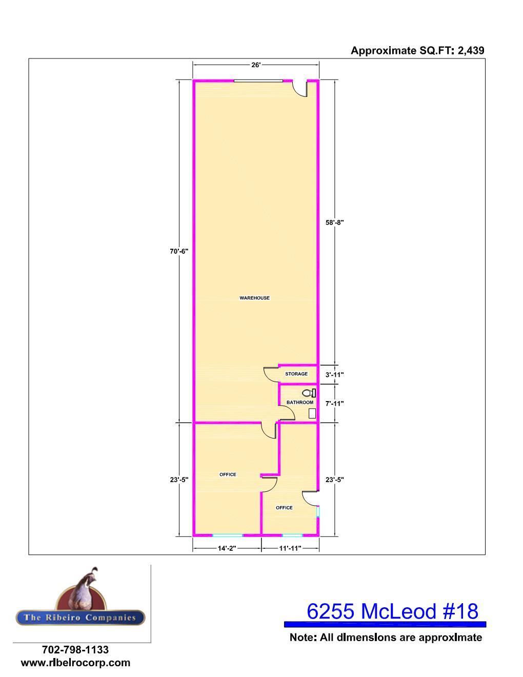 6255 McLeod Dr, Las Vegas, NV à louer Plan d’étage– Image 1 sur 9