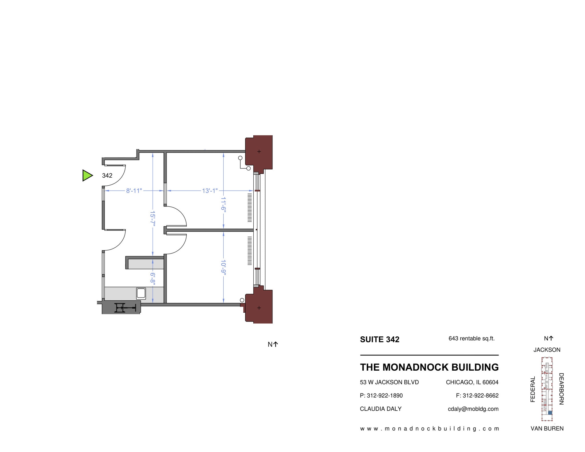 53 W Jackson Blvd, Chicago, IL à louer Plan d’étage– Image 1 sur 3